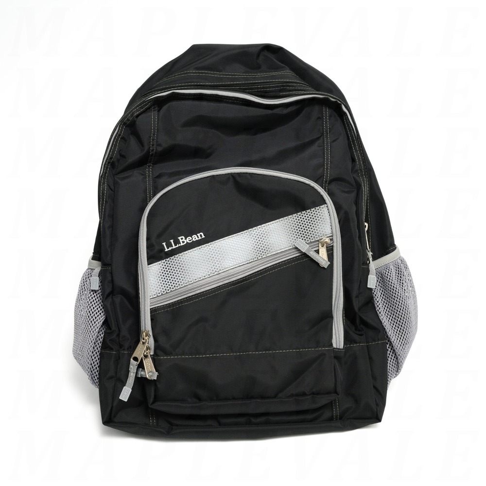 LL Bean Deluxe Bookpack IV Laptop Backpack Bag Black w/ Reflective Stripe 32L